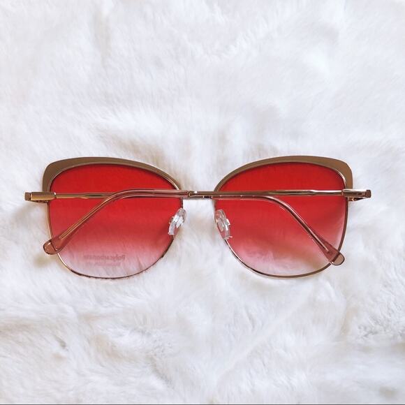Robbie Pink Full Rim Retro Cat Eye Sunglasses - Picture 8 of 10